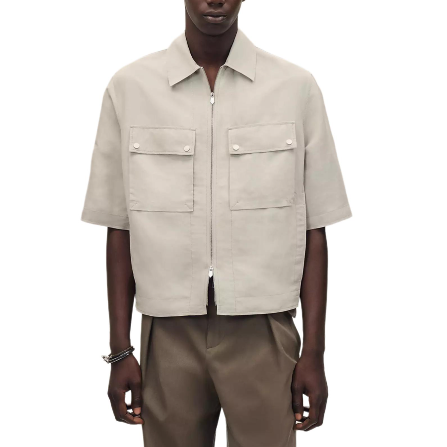 HERMES HERMES Shirts Men's White Lapel Moderate Other