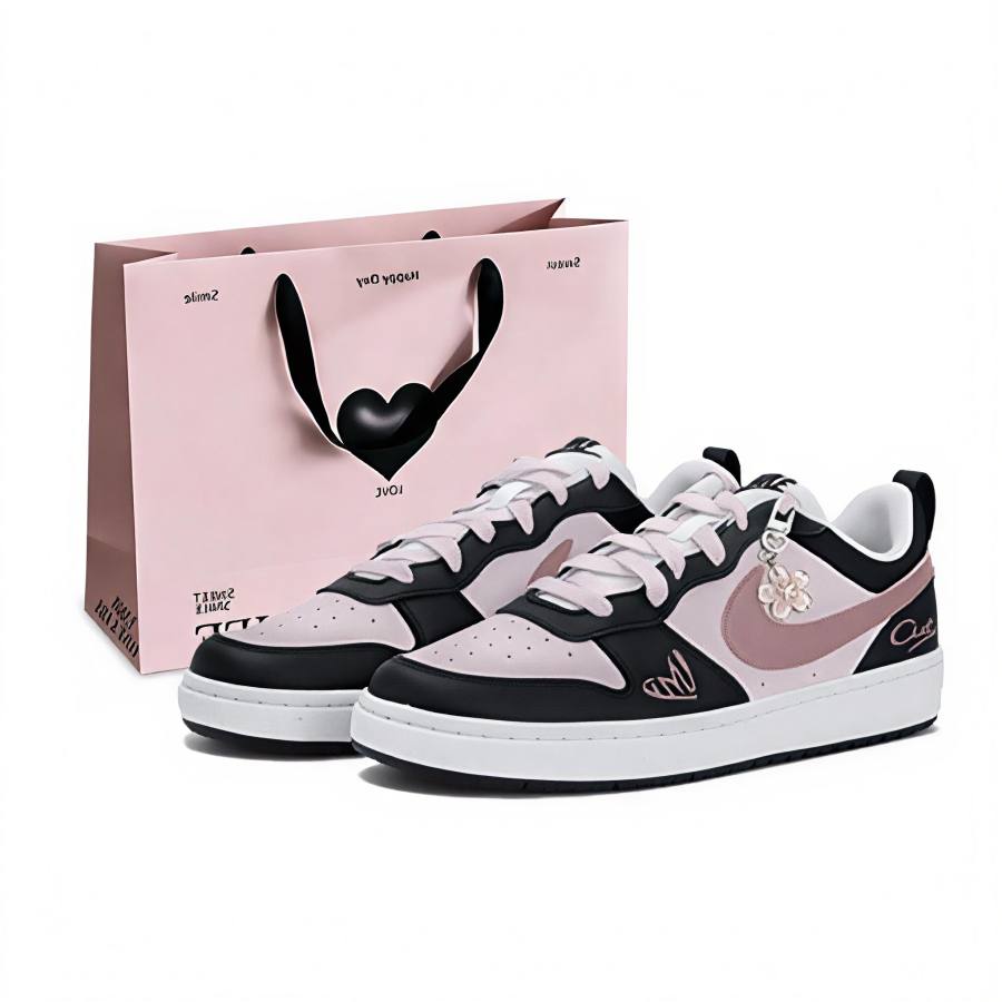 Nike Nike Court Borough Anti Kick Abrasion Resistant Lightweight Cushioning Low top Kids' Skateboarding Shoes Unisex