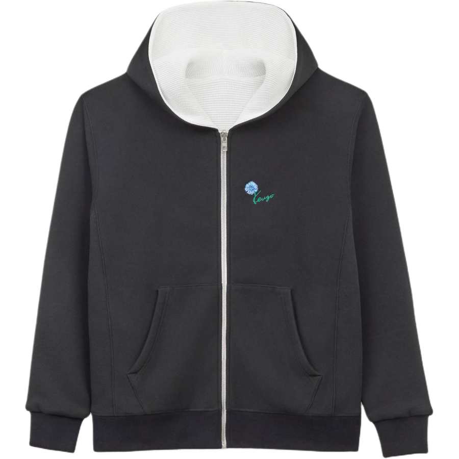 KENZO Sweatshirts Men's Black Hooded Non Detachable Moderate Reversible