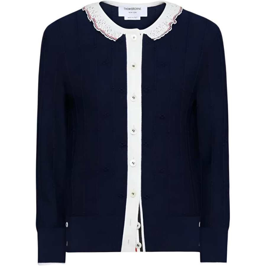 THOM BROWNE Thom Browne bobble stitch sleeve knit cardigan