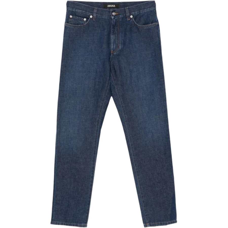 Ermenegildo Zegna Jeans Men's Blue Moderate Straight Fit Pants