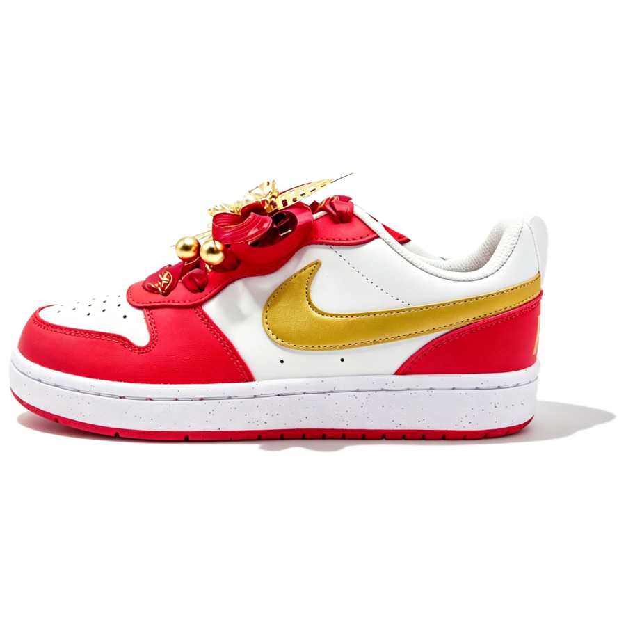 Nike Nike Court Borough Golden Jade Perfect Match Waterproof Low top Skateboard Shoes Unisex Red White Gold