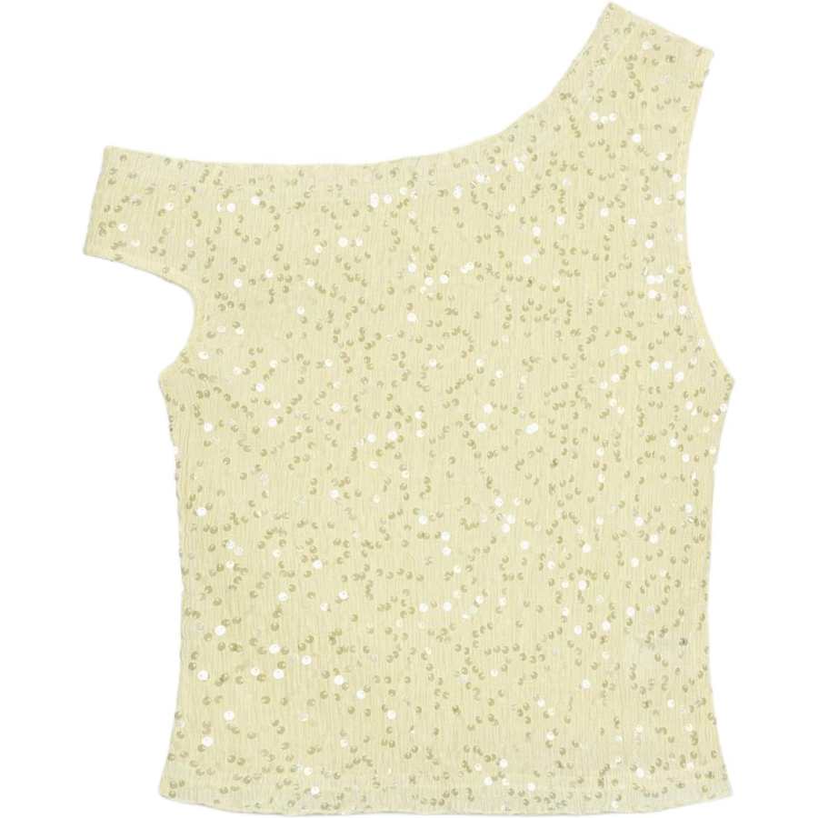ZARA T Shirts Women's Yellow Asymmetrical Collar Moderate