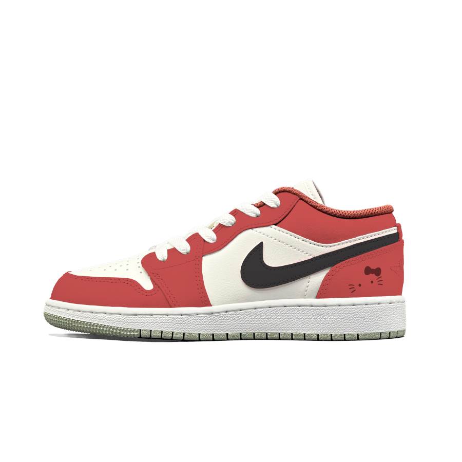 Jordan Jordan Air Jordan 1 Fresh Look Strawberry Abrasion Resistant Low top Children's Basketball Shoes Unisex