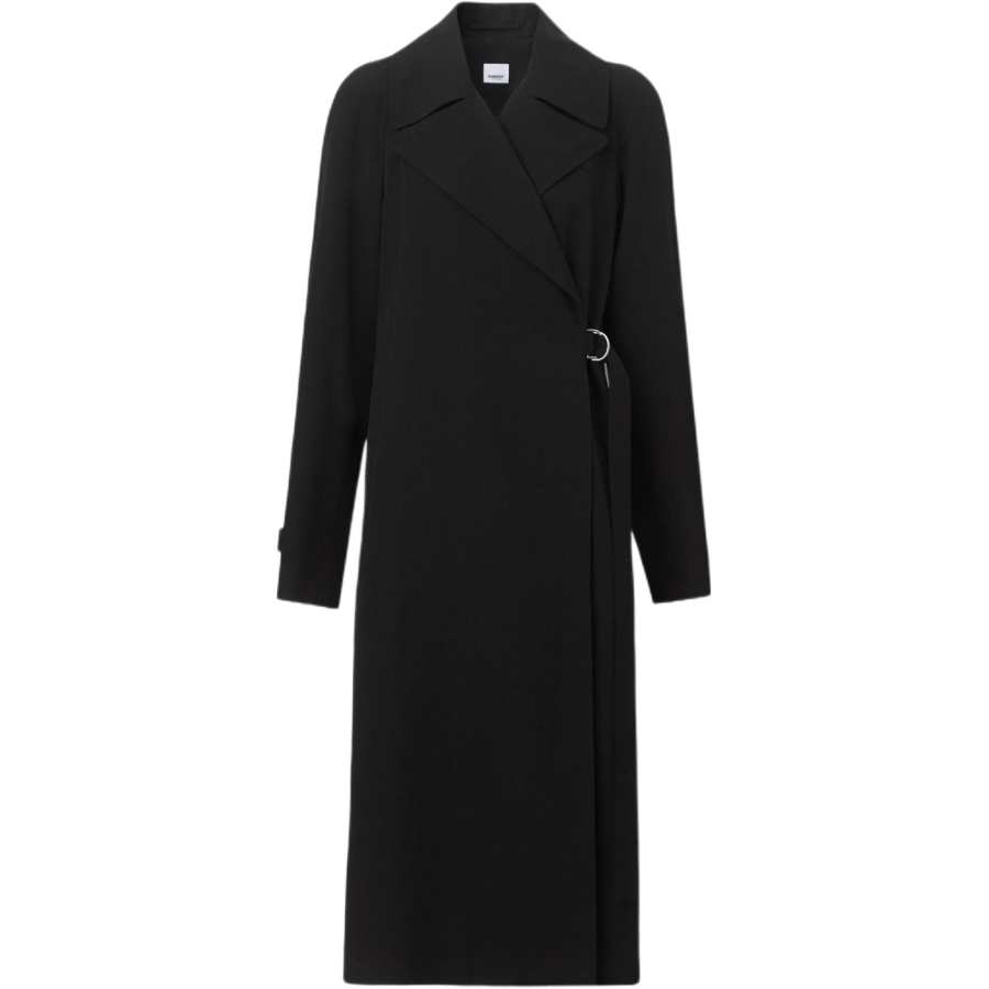 Burberry Coats Women's Black Lapel Moderate Straight Fit