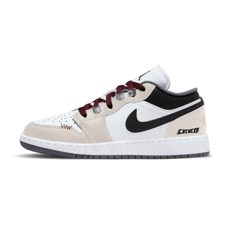 Jordan Jordan Air Jordan 1 Lemon Joy Abrasion Resistant Low top Children's Basketball Shoes Ecru Unisex