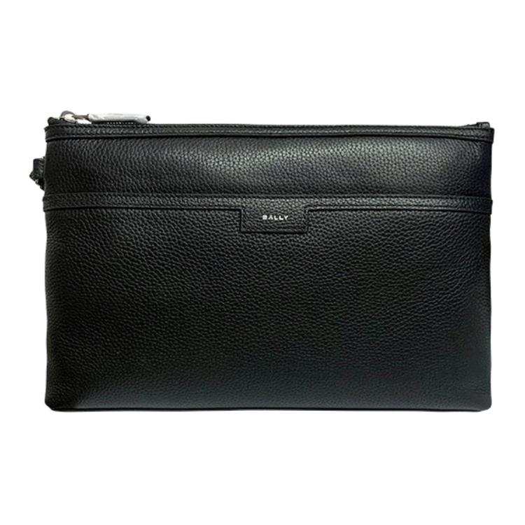 BALLY MYTHOS Business Casual Cow Leather Clutch Men's Black