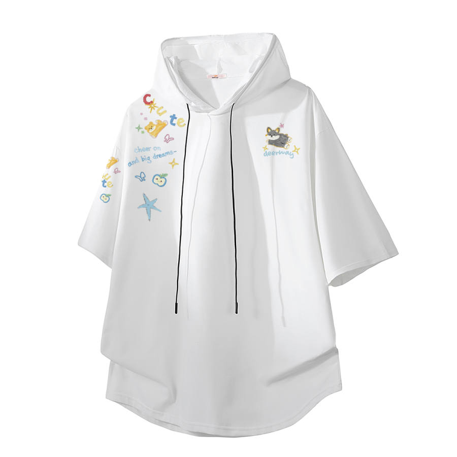 DEERWAY T Shirts Unisex Hooded Non Detachable Moderate Straight Fit