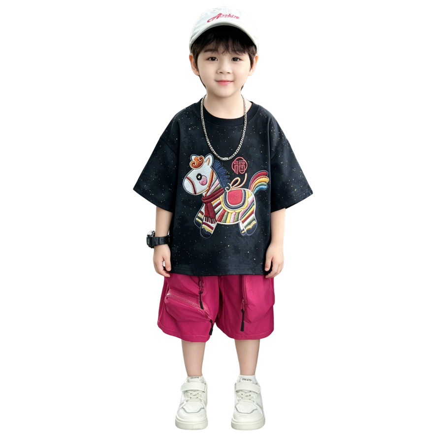 Lanza Kids Casual Sportswear Crew Neck Thin Stretch