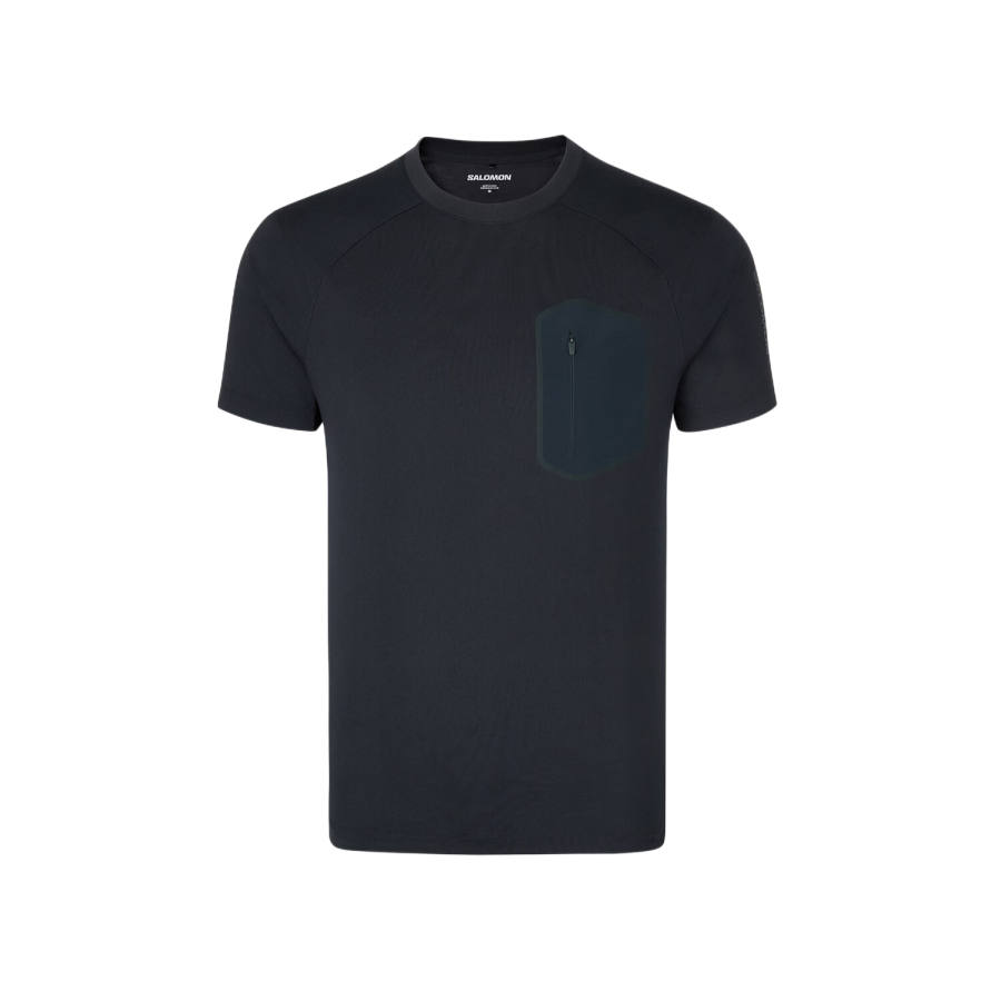 SALOMON Running T Shirts Men's Pitch Black C29277 Thin