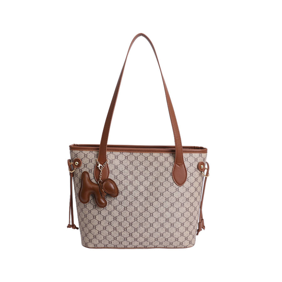 YALU Pu Handbag Regular Women's Khaki/Coffee/Ecru