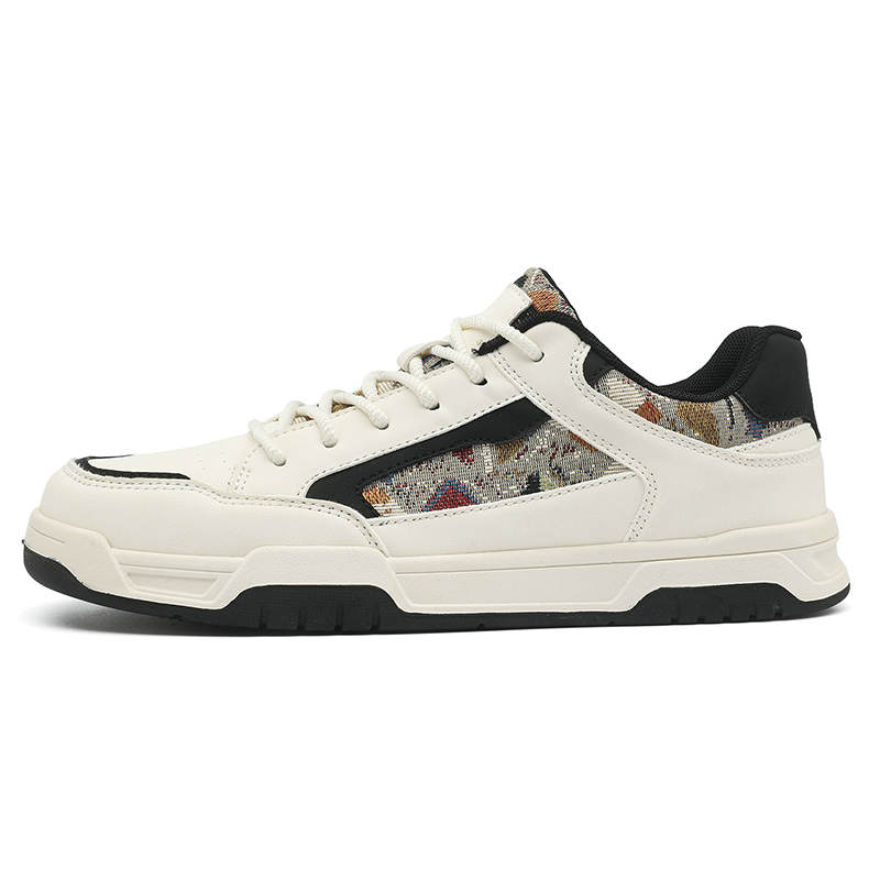 YALU Microfiber Leather Lightweight Breathable Low top Skateboard Shoes Men's
