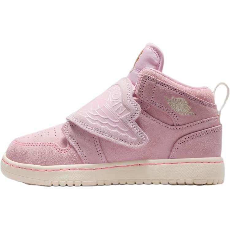 Jordan Jordan Air Jordan 1 Genuine Leather Children's Basketball Shoes Pink Children Aged 3 7 Years Old