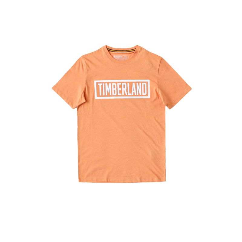 Timberland T Shirts Men's Orange Crew Neck Moderate