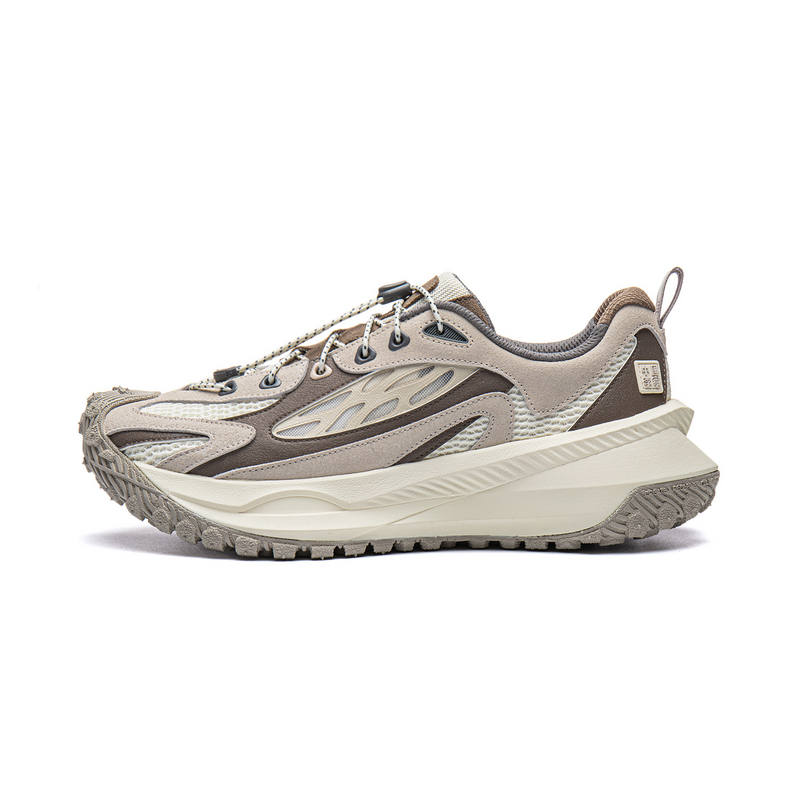Li-Ning Li Ning Ranger CRC Cushioning Abrasion Resistant Low top Casual Shoes Unisex Oat Gray Ecru Reindeer Brown