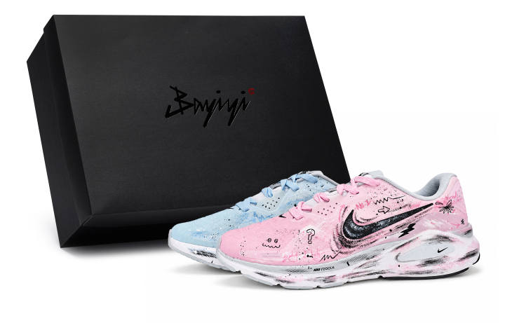 Nike Nike Structure 26 Slip Resistant Low top Running Shoes Men's Black White Pink Blue