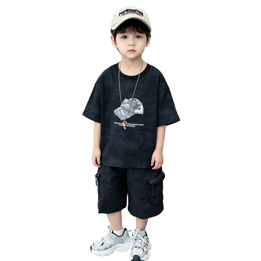 Lanza Kids Casual Sportswear Crew Neck Thin Stretch
