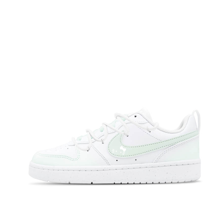 Nike Nike Court Borough Leather Abrasion Resistant Breathable Low top Kids' Skateboarding Shoes Green/White Teenagers