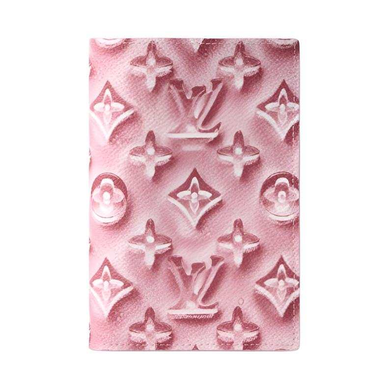 LOUIS VUITTON Coated Canvas Passport Holder Women's Frozen Cotton Candy Pink