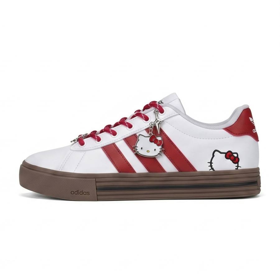 Adidas Adidas Daily 4.0 Fresh Look Kitten Leather Slip Resistant Low top Skateboard Shoes Unisex Red
