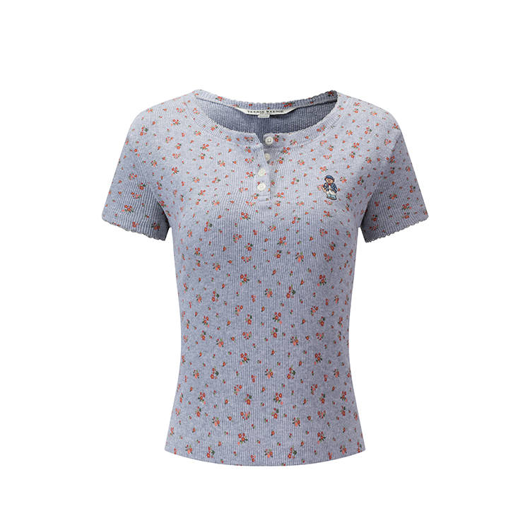 Teenie Weenie T Shirts Women's Henry Collar Straight Fit