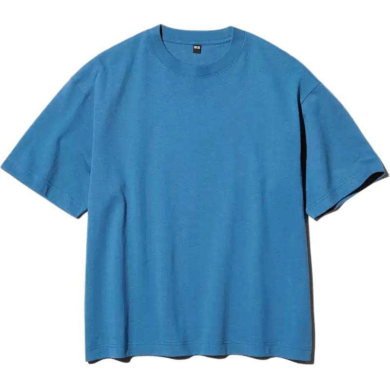 UNIQLO SS26 T Shirts Unisex Sea Blue Crew Neck