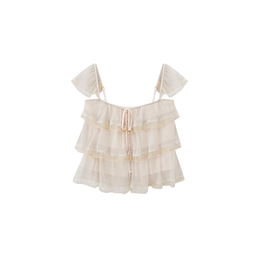 CPAURA Chiffon Shirts Women's Square Collar Moderate
