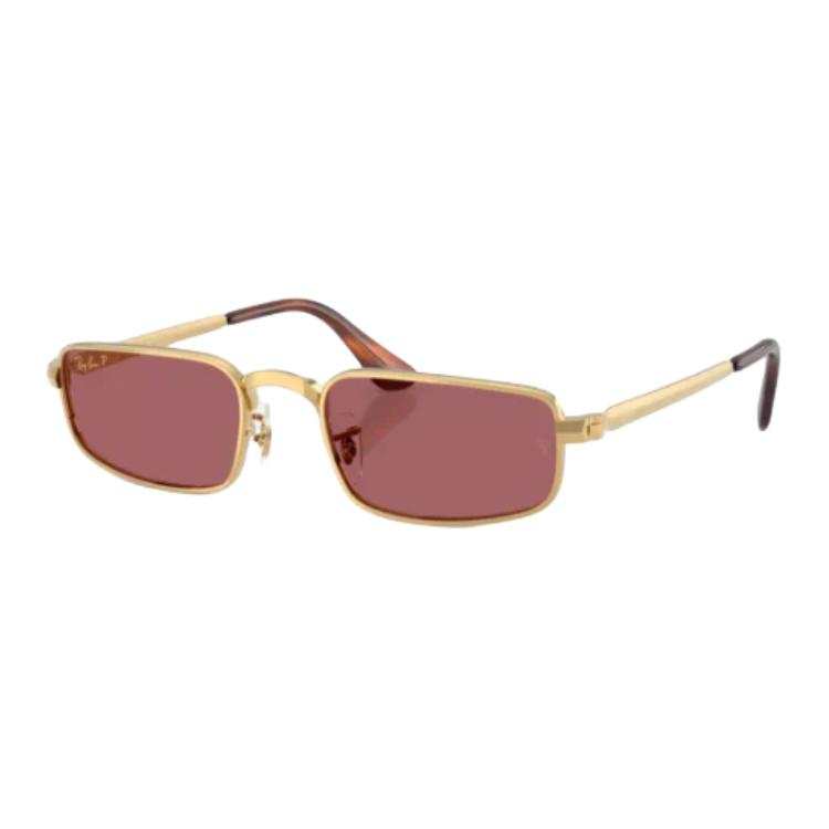 RayBan RayBan Metal Rectangular Sunglasses Unisex Gold