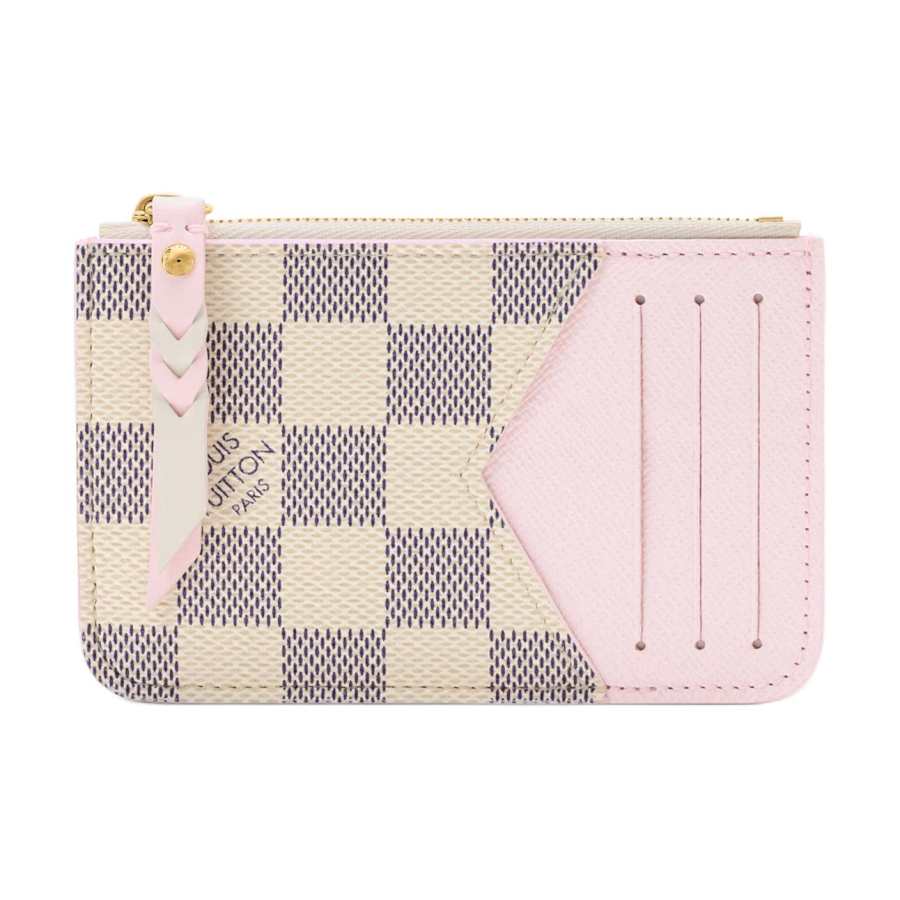 LOUIS VUITTON Romy Coated Canvas Card Holder Women's Cream & Purple