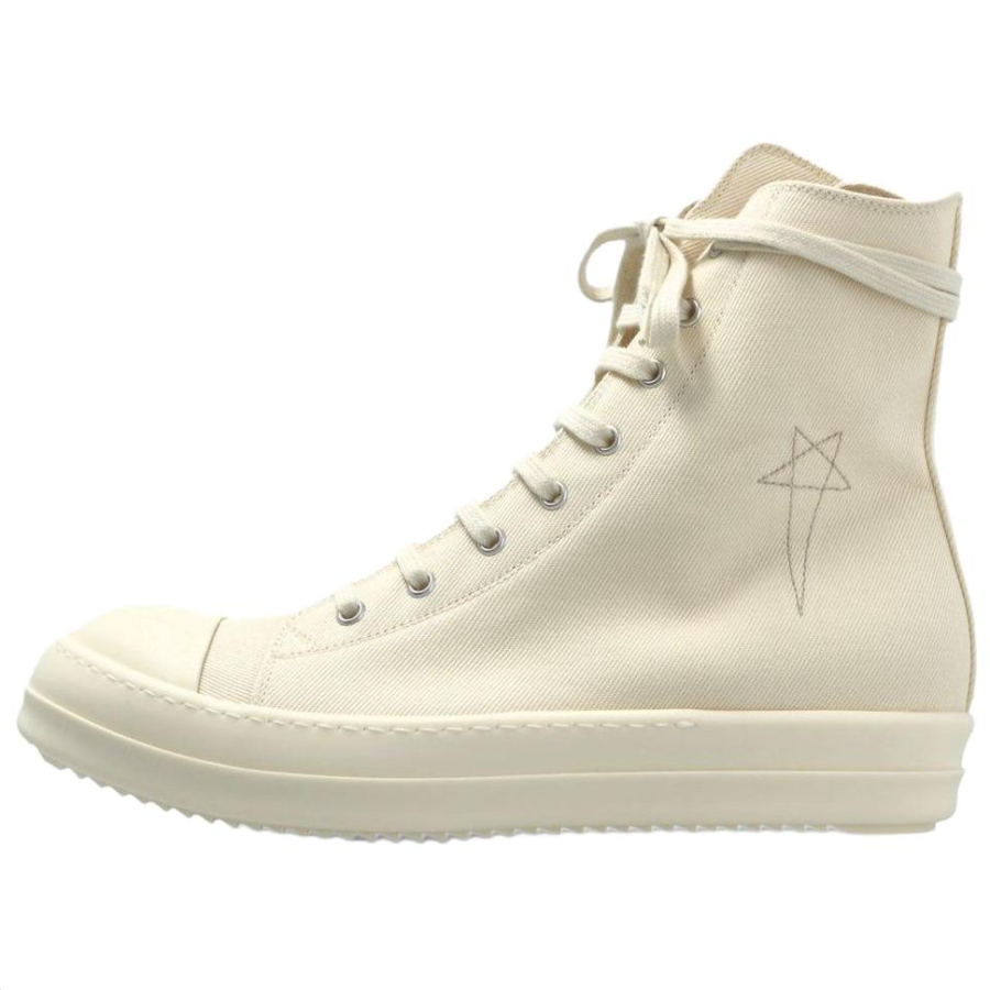 Rick Owens DRKSHDW High top Canvas Shoes Men's Ecru