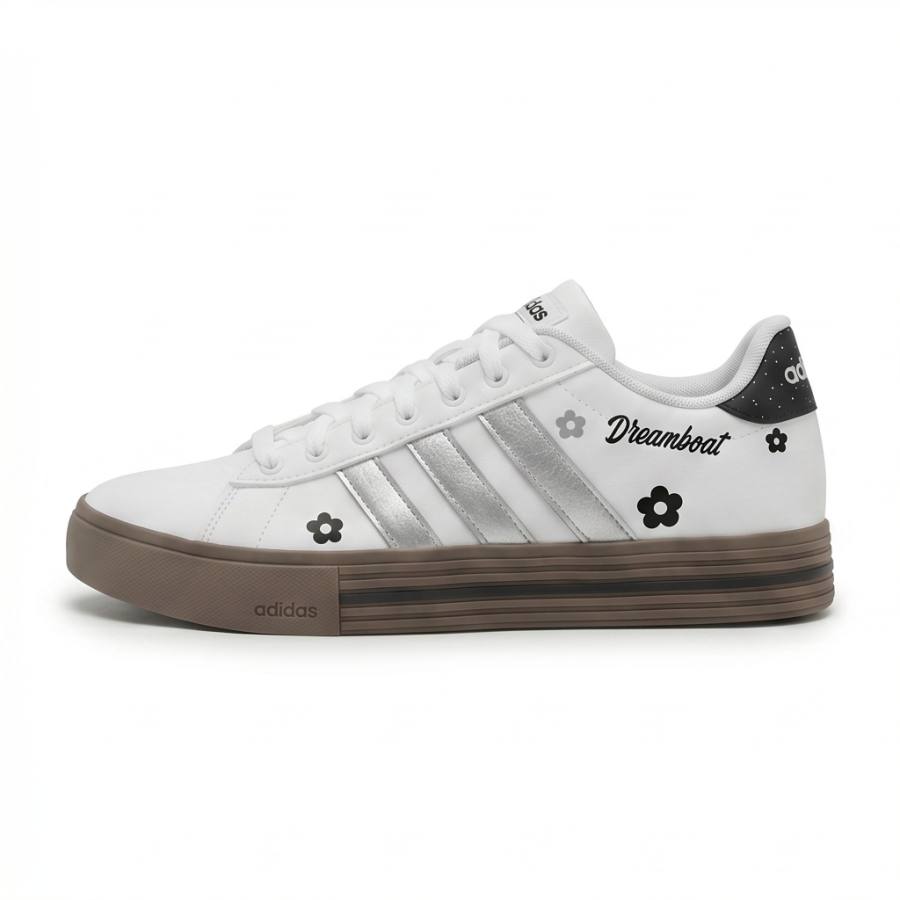 Adidas Adidas Daily 4.0 Dream Small Flower Leather Slip Resistant Low top Skateboard Shoes Unisex White