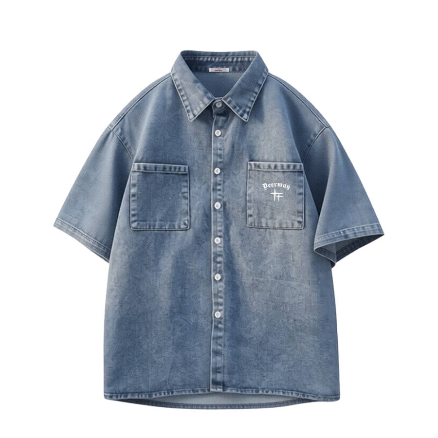 DEERWAY DEERWAY Shirts Unisex Lapel Moderate Denim