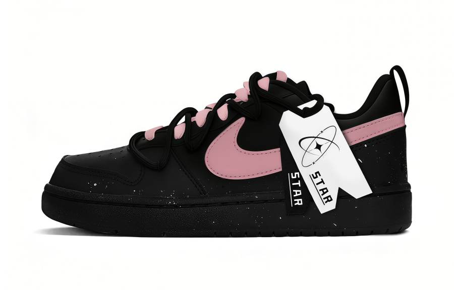 Nike Nike Court Borough Dark Night Pink Star Synthetic Leather Slip Resistant, Abrasion Resistant, Lightweight Low top