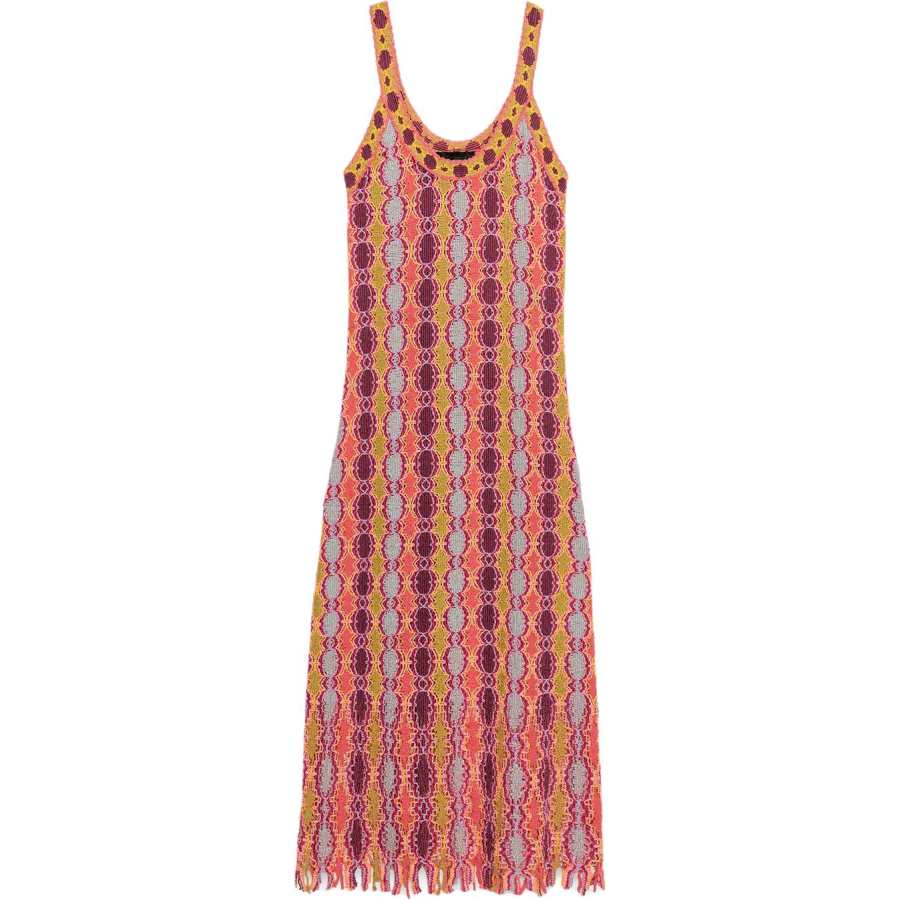 ZARA Sleeveless Dresses Women's Multicolor Moderate Midi Skirt