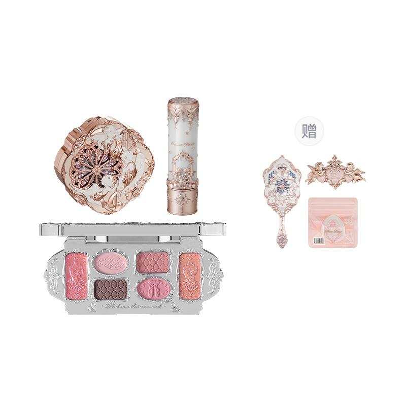 Flower Knows Sweet Dream Set Makeup Sets Natural Matte Three Piece Set+Mirror+Hair Clip+Powder Puff