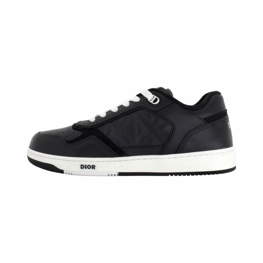 DIOR B27 Leather Logo Low top Stylish Skateboarding Shoes Men's Black
