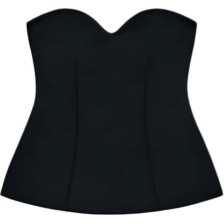 ZARA Strapless Tops Women's Black Moderate Nipped In Waist
