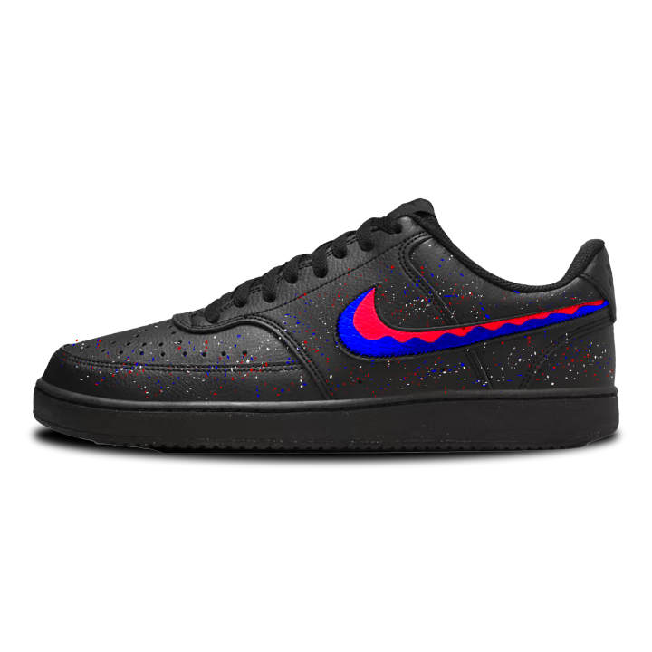 Nike Nike Court Vision Low Red Blue Dual Combo Leather Low top Skateboard Shoes Unisex Black