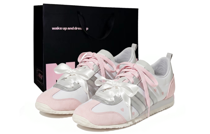 Adidas Adidas VS JOG 2.0 Coverage Slip Resistant Abrasion Resistant Low top German Army Trainers Unisex Silver Pink