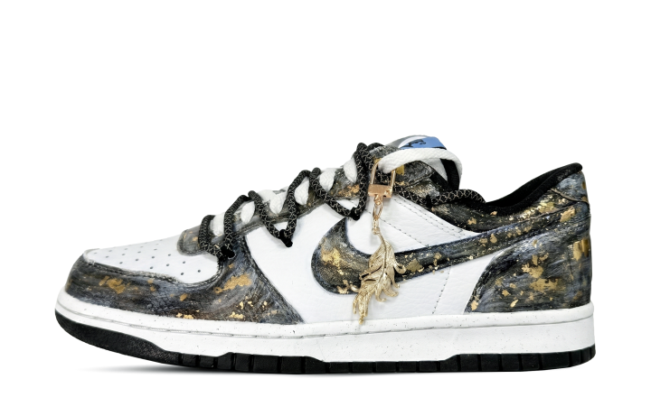 Nike Nike Big Gold Rush, Monster Lab Low top Skateboard Shoes Unisex Black White Gold