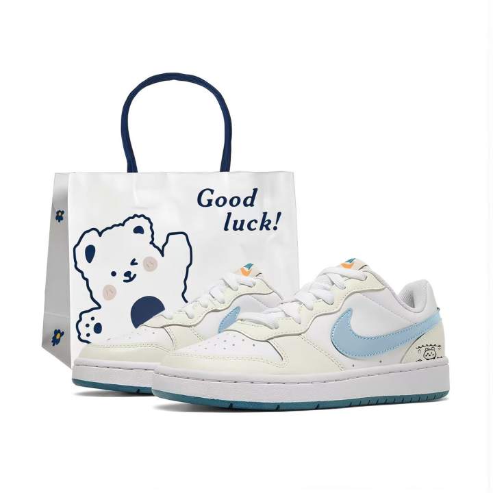 Nike Nike Court Borough2 Cute Cartoon Slip Resistant, Abrasion Resistant, Lightweight, Cushioning, Height Increasing Low top
