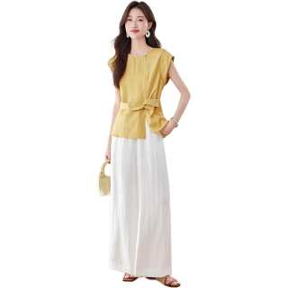 SIXUSICHOU Casual Suits Women's Crew Neck Moderate