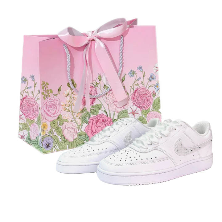 Nike Nike Court Vision 1 Special Shopping Bag White Moonlight Leather Height Increasing Lightweight Breathable Low top