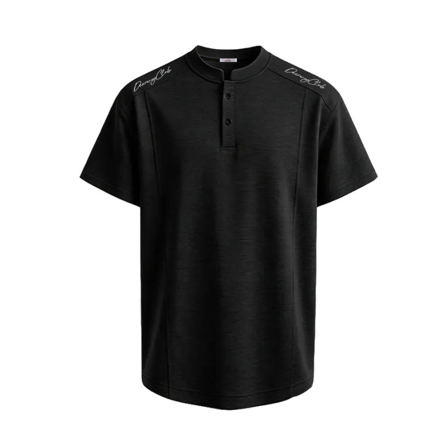 DEERWAY T Shirts Unisex Henry Collar Moderate Heavyweight
