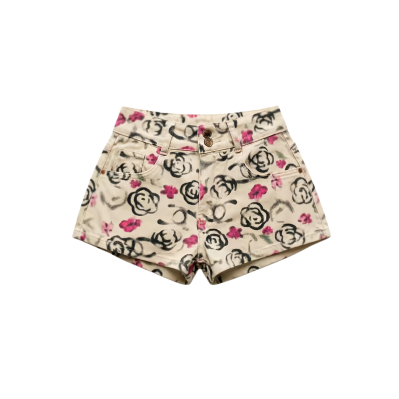 DUSHE DUSHE Denim Shorts Women's Apricot Thin A Line