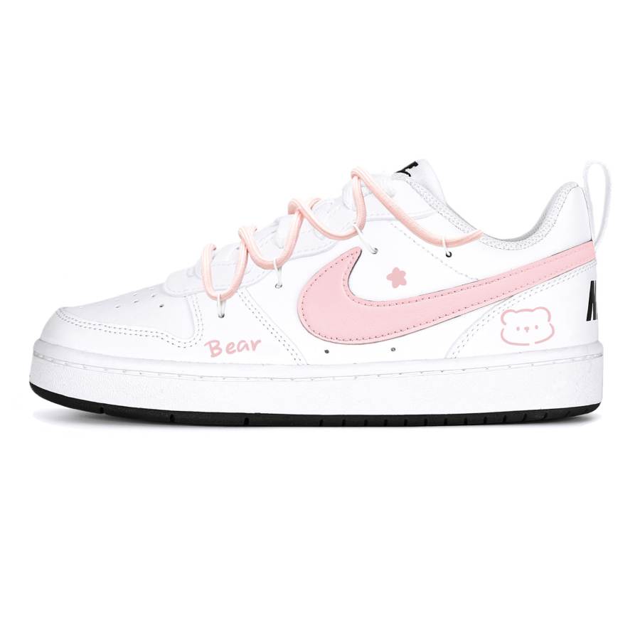 Nike Nike Court Borough Steam Rose, Bear Gummies Cushioning Low top Kids' Skateboarding Shoes Pink White Teenagers
