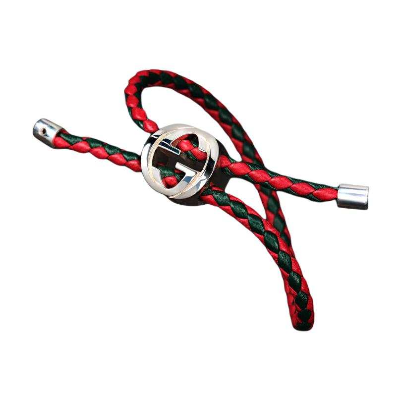 GUCCI 925 Sterling Silver Bracelets Unisex Green/Red