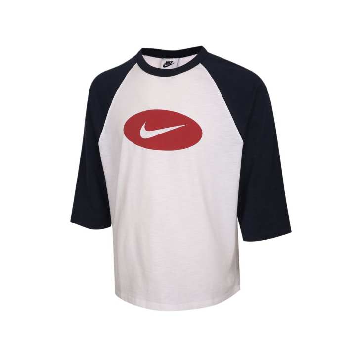 Nike Nike Club T Shirts Men's White/Black Crew Neck Moderate