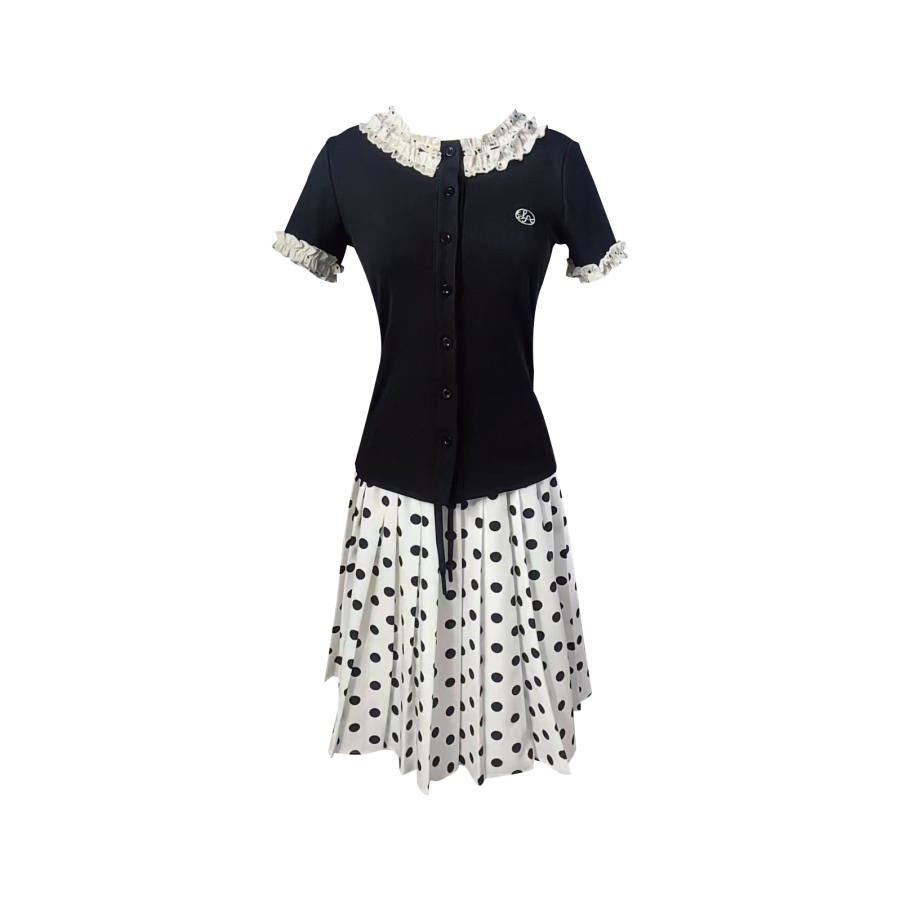 PAVLISOVA Two Piece Skirt Sets Women's Crew Neck Moderate Midi Dress