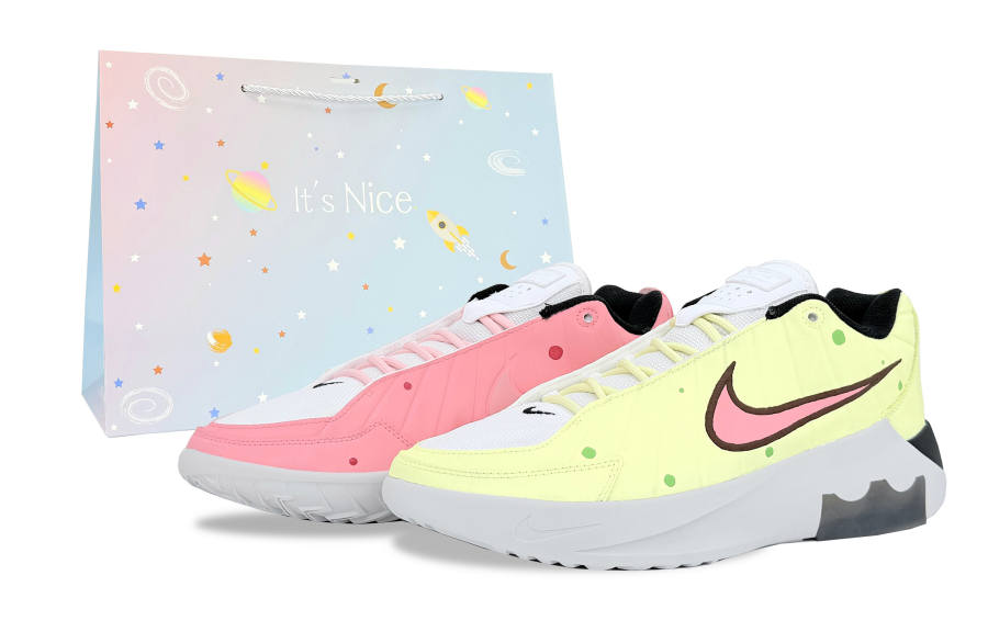 Nike Nike LEBRON WITNESS IX Cushioning Balance Impact Resistant Low top Basketball Shoes Men's Yellow Pink